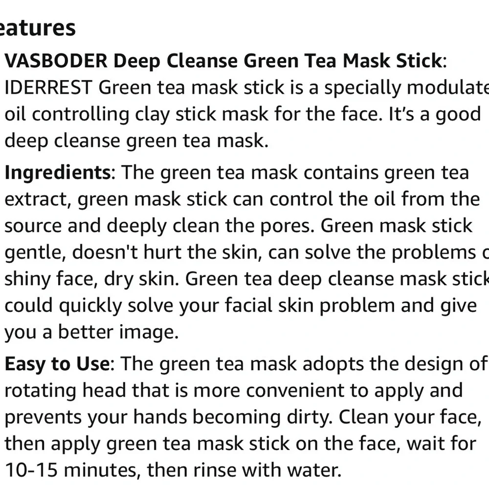 Green Tea Mask stick pack of two 1.4oz units